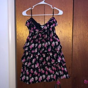 rose strapless dress